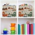 thumbnail image 6 of Yayeee Canvas Storage Basket with Handles for Shelves Fabric Bins Closet Organizer, Beige Cats Reading, 6 of 8