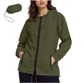 thumbnail image 2 of WIZUTIZ Women's Waterproof Rain Jacket Zip Up Hooded Lightweight Packable Long Sleeve Outdoor Windbreaker Raincoat with Pockets Coat Layer Top, 2 of 5