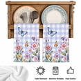 thumbnail image 5 of Pink Flowers Kitchen Towels Set of 3, Spring Floral Butterfly Leaves Plants Blue Plaid Absorbent Dish Towels for Kitchen, Microfiber Hand Towel, Quick Drying Tea Towel for Cleaning Dishcloths, 5 of 7