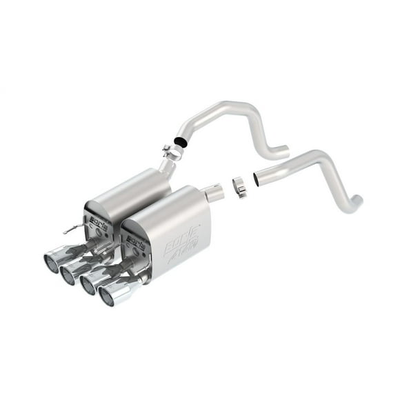 Kit de Système d'Échappement Chevrolet Corvette Borla 2005-2008 11816 Série ATAK; Acier Inoxydable T-304; avec Silencieux; Diamètre de Tuyau de 2-1/2 Pouces à 2 Pouces; Double Échappement avec Sortie Quad