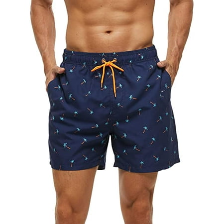 Qianli Men's Swim Shorts Hawaii Beach Shorts Water Repellent Swim Shorts  Surf Shorts Men's Swim Trunks with Drawstring and Pockets, Breathable,  Quick