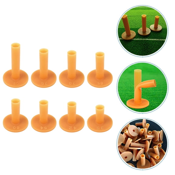 TABLZONE Orange Rubber Golf Tees for Practice - Wear-Resistant Golf Accessories for Training and Playing
