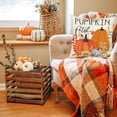 thumbnail image 4 of Fall Autumn Orange Pumpkin Patch Throw Pillow Covers 20x20 Inch Set of 2 Thanksgiving Maple Leaf Pumpkins Outdoor Decorative Pillows Cover Harvest Pillowcase for Bed Couch Sofa Decor, 4 of 6