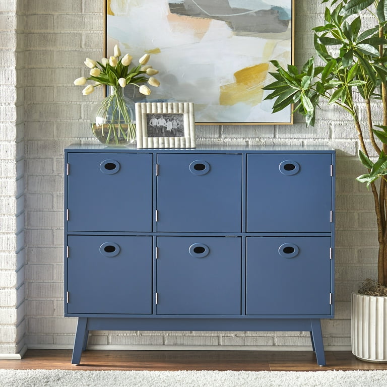 TMS Rhenzy Modern 6-Compartment Storage Cabinet, Blue - Walmart.com