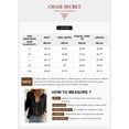 thumbnail image 4 of Chase Secret Womens Tops V Neck Roll Up Long Sleeve Button Down Blouses Linen Casual Shirts Black, 4 of 4