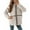 White, variant on QHFBli Womens Coat Casual Lapel Full Zip Jacket Long Sleeve Oversized Warm Winter Outwear with Pockets