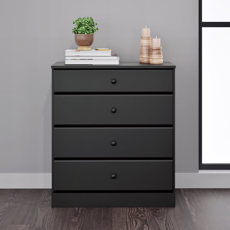 デレス deres 4th ブラック ジレ　黒 Prepac Astrid 4-Drawer Dresser Chest, Deep Black, Wood Bedroom