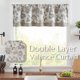 thumbnail image 2 of Cortina con cenefa Jinchan de lino floral para cocina, 40 x 120 cm, color gris, 2 of 7