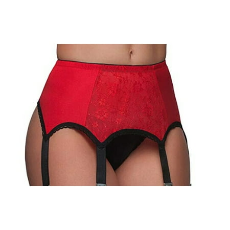 

High Waist Garter Belt Mesh Suspender Belt 6 Straps Garter Belt for Thong Stocking Plus Size