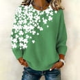 thumbnail image 2 of DHFJKG Sweaters For Women Knitted Clover Graphic Soft Loose Fit Casual Long Sleeve Crewneck Top Festival Spring Fall Cozy Tops, 2 of 3