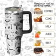 thumbnail image 4 of 40oz Mushroom Tumbler with Handle and Straw, Gothic Stainless Steel Insulated Cup with Lid and Straw, Travel Coffee Mug Water Bottle, Birthday Mothers Day Gifts for Women Men Mushroom Lovers, 4 of 7