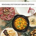 thumbnail image 3 of May in Color Dual Pot Slow Cooker, 2 Pot Small Mini Crock Buffet Server and Warmer, Upgraded Oval Ceramic Double Pot Buffet Food Warmer Adjustable Temp Glass Lid, Total 2.5 Quarts, 3 of 8