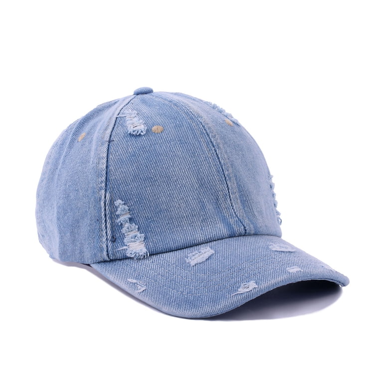 2 Pack Vintage Washed Denim Distressed Hats Adjustable  display picture 2