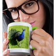 thumbnail image 2 of Peacock On Grass, 15oz Two-Tone Green Mug, 2 of 7