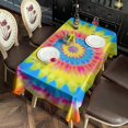 thumbnail image 2 of Colorful Tie Dye Mandala Pattern Rectangle Tablecloth 60"x120",Waterproof Polyester Rectangle Table Cloth, Wipeable Spillproof Polyester Tablecloth for Dining, Camping, Indoor and Outdoor, 2 of 6