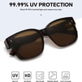 thumbnail image 4 of Women's Trendy Large Square Polarized Fit-over Sunglasses Tortoise, 4 of 6
