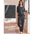 thumbnail image 2 of EKOUAER Lounge Sets for Women Waffle Knit Womens Pajama Sets 2 Piece Pjs Sets with Pockets Short Sleeve Top Long Pant, 2 of 6