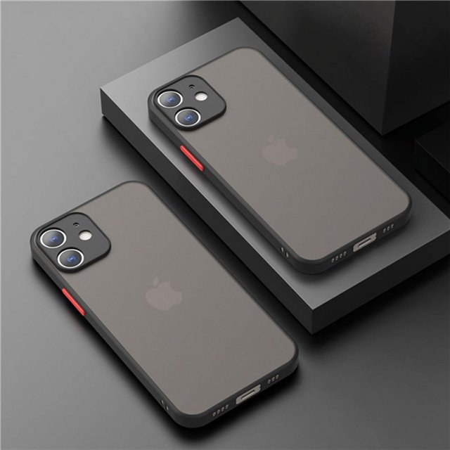Luxury Matte Clear Square TPU Funda Case For iPhone 16 15 14 13 12 11 Pro Max Plus Mini 15Plus Pls SE Fundas IPHON Hard PC Cover Black iPhone 15 Pro