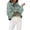 Green, variant on Women's Slouchy Waffle Knit Sweater 1/2 Button Polo Collared Pullover Striped Sweater Tops