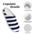 thumbnail image 5 of Picia Navy Blue And White Stripes for Women's Lamb-hug Comfy Fleece House Slippers Memory Foam, Slip-on House Shoes Indoor Outdoor-46/47, 5 of 7
