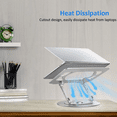 thumbnail image 5 of Mercase Laptop Stand for Desk, Adjustable Notebook Stand with 360 Rotating Base,Foldable and Portable Laptop Riser for MacBook Air, Pro, Dell, HP, Lenovo All 10-16 Inch Laptops, Sliver, 5 of 9