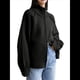 thumbnail image 2 of Suéter de Mujer con Solapa y Cremallera, Cárdigan Informal de Punto. Negro Talla Única, 2 of 8