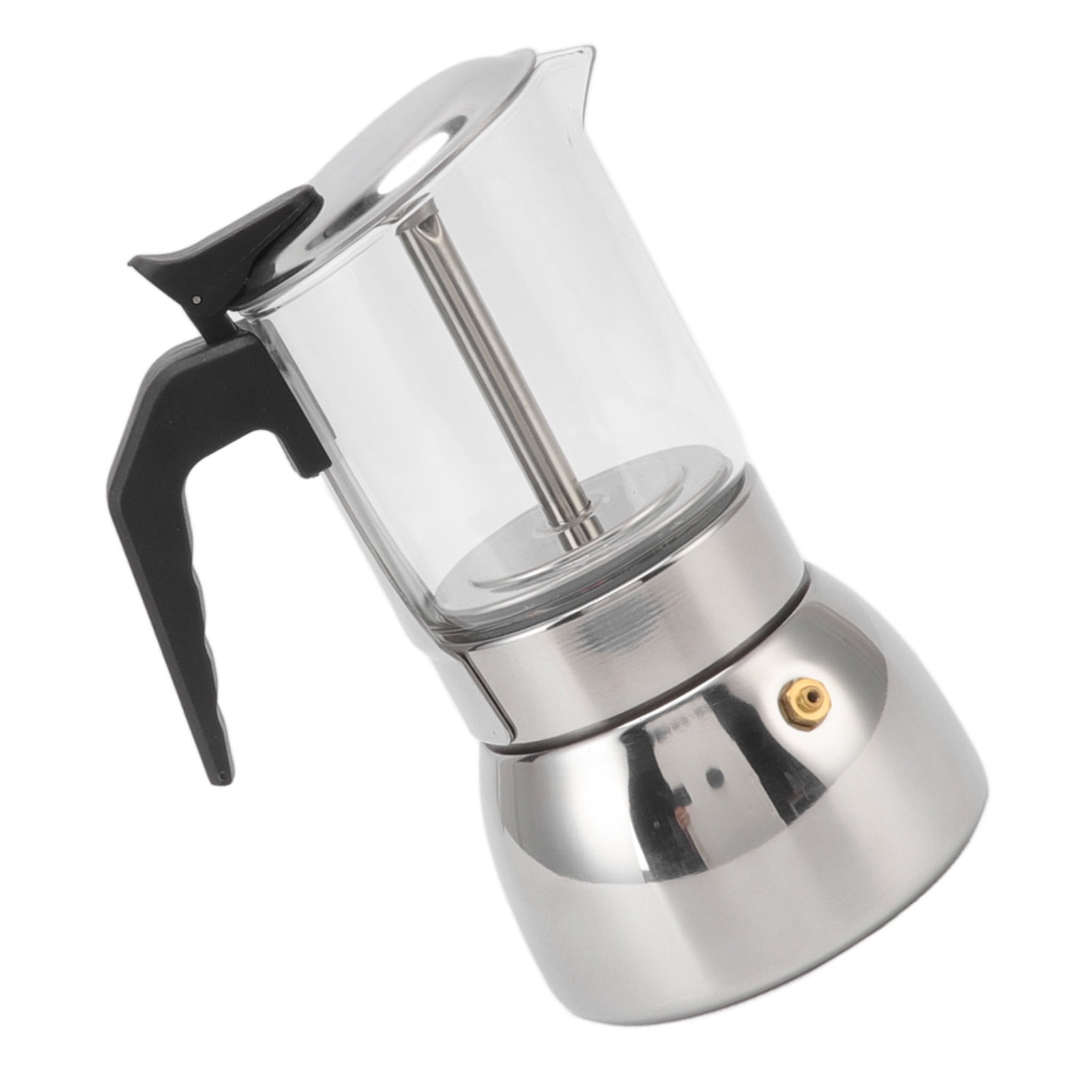 Glass Moka Pot Coffee Maker Portable Moka Pot Stainless Steel Heat Portable Classic Italian Coffee Maker For Home And Cafe Silver