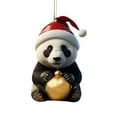 thumbnail image 2 of Christmas Cute Cartoon Panda Pattern Print Hanging Home Tree Pendant Christmas Tree Pendant Window Sill Car Pendant Backpack Pendant Christmas Home Decor 3.15 Inch, 2 of 6