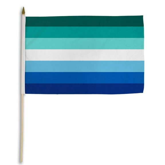 Gay Male Pride 12x18in Stick Flag