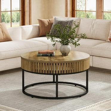 31.5" Coffee Table, Round Circle Cocktail Center Table