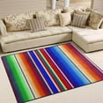 thumbnail image 2 of Coolnut Mexican Serape Stripes Area Rug, 80"x 58" Pet & Child Friendly Carpet for Living Room Bedroom Dining Room,Indoor Outdoor Soft Rug Washable Non Slip Comfortable Area Rug, 2 of 6