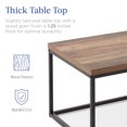 thumbnail image 4 of 44in Modern Industrial Style Rectangular Wood Grain Top Coffee Table, Rustic Accent Furniture for Living Room w/Metal Frame, 1.25in Thick Butcher Block Tabletop - Brown, 4 of 5