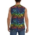 thumbnail image 4 of Uemuo Magical Mushrooms and Flowers Pattern Men's Sleeveless T-Shirt,Muscle Athletic Tank Top, Moisture-wicking Quick-dry Breathable Classic Tee Top for Gym Run Outdoor Sports-XX-Large, 4 of 8