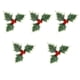 thumbnail image 5 of 5 piezas de adornos de bayas falsas de hojas de Navidad, manualidades, flores con hojas para decoración artesanal de árboles de Navidad , Rojo, 5 of 8