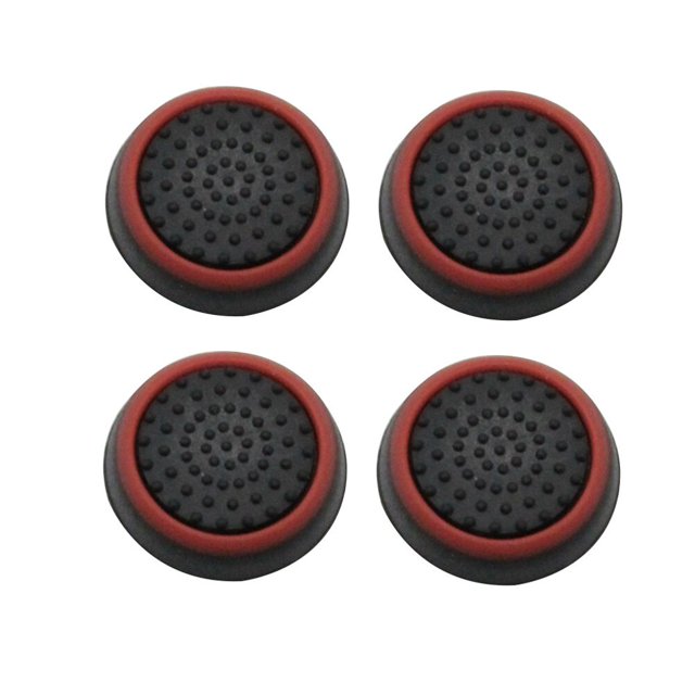 LOVEVER 4 Pcs Housse de Protection en Silicone avec Prise pour Pouce pour Manettes de Jeu 360 (Noir et Rouge)