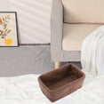 thumbnail image 4 of Unique Bargains 3 Packs Woven Storage Basket for Entryway Desk Brown 11.4*5.9*7.3in, 4 of 5