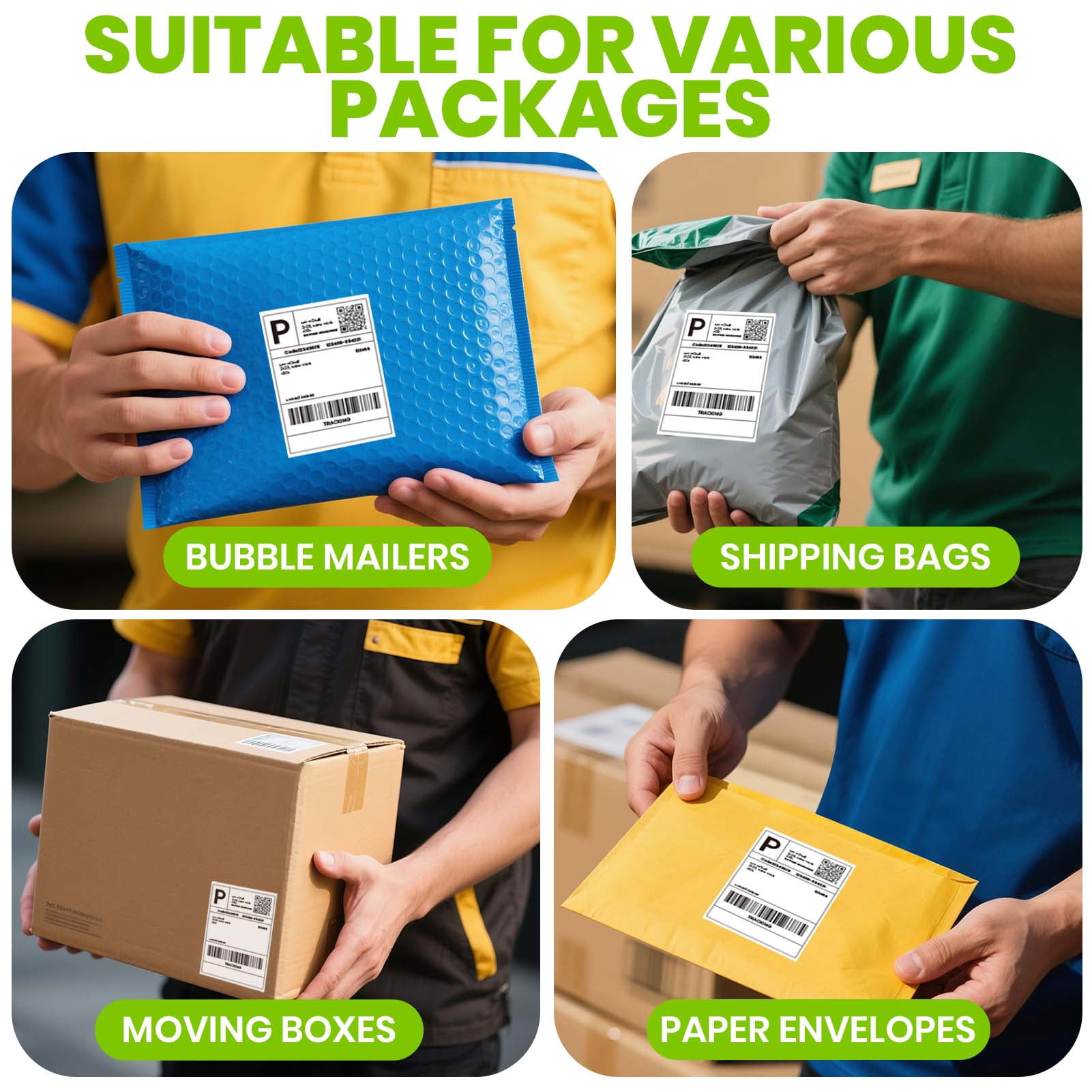 ADHES 4x6 Thermal Shipping Labels 4 Pack, 220 Labels per Roll (880 Total) – Strong Adhesive, Commercial Grade Direct Thermal Printer Labels for Mailing, Packaging, USPS, UPS, FedEx