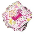 thumbnail image 2 of Carolines Treasures CJ2005-JFC Letter J Flowers And Butterflies Pink Foam Coasters- Set Of 4, 2 of 3