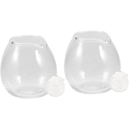 

SLGHLSAHG 4 Pcs Mini Glass Milk Cup Glass Milk Pourer Mini Milk Pitcher Latte Art Pitcher Clear Soy Sauce Pitcher A15019