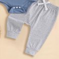 thumbnail image 6 of TOWED22 Baby Boy Clothes Newborn Infant Boy Outfits Romper Hat Pants 3Pcs Clothing Set for 0 3 6 9 12 18 24 Month Boys,Blue,3-6 M, 6 of 6