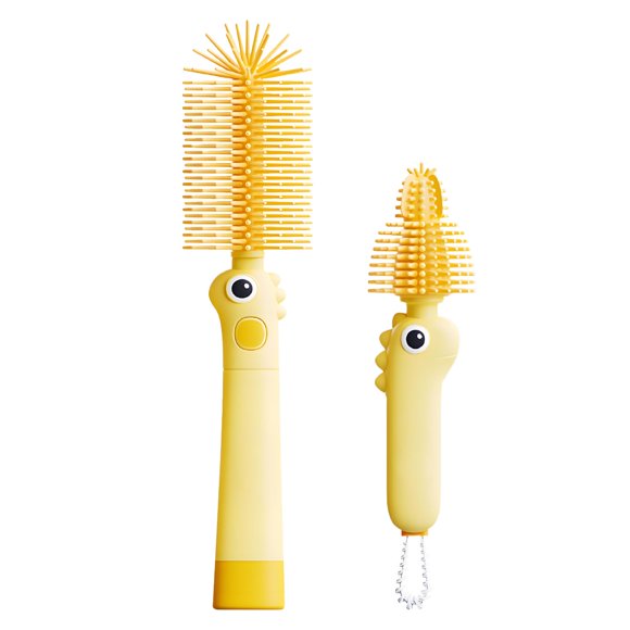 Kesttenn Set de cepillos de silicona 4 en 1 para biberones, amarillo