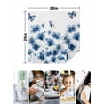 thumbnail image 4 of Navy Blue Floral Cloth Napkins Set of 8 Reusable Dinner Napkins, Spring Flowers Butterflies Watercolor Cocktail Napkin Washable Table Napkins for Wedding/Holiday Party/Baby Shower 20"x20", 4 of 7