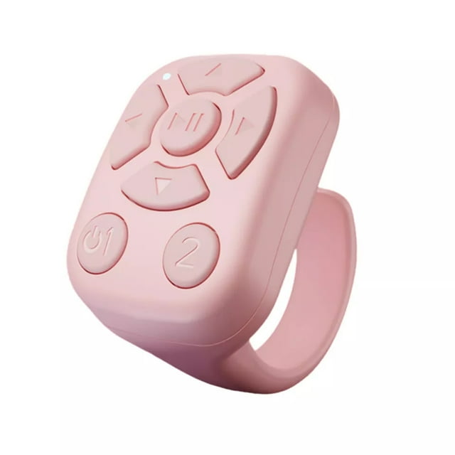 pitrice Wireless Ring Remote Control For Phone Selfie Fingertip Control Fingertip Ring Remote Button BT pink