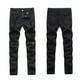 thumbnail image 4 of Pantalones Vaqueros Rasgados Con Cremallera Y Agujero En La Rodilla Para Hombre, Pantalones Largos Desgastados Elásticos Delgados (Negro)(34)-189491.04 Likrtyny Caballero, 4 of 9