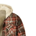 thumbnail image 4 of XMMSWDLA Deals Clearance Tops for Men Thick Quilted Plaid Printed Jacket Hooded Warm Cotton-padded Jacket, 4 of 4