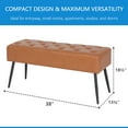 thumbnail image 7 of Abble 38" Wide Upholstered Entryway Bench, Tufted Ottoman Bench, Small Bed Room Bench, Casual Dining Room Bench, Brown, 7 of 7