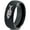 Black Dome Tungsten, variant on Tungsten Fish Shape Typography Band Ring 8mm Men Women Comfort Fit Black Dome Polished