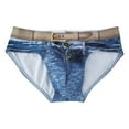 thumbnail image 3 of snowsong Mens Underwear Mens Swim Trunks Men's Denim Printed Underwear Cotton Briefs Bag Sexy Fashion Soft Comfortable Large Mens Sexy Underwear Sky Blue 3XL, 3 of 6