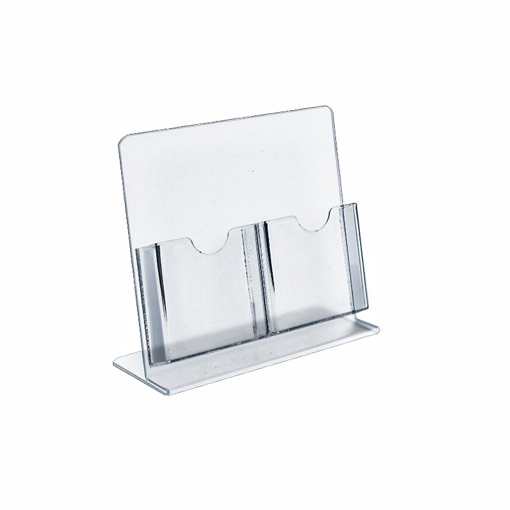 Azar 222975 TwoPocket SlantBack Brochure Holder, 2Pack