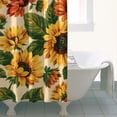 thumbnail image 4 of Beige Red Sunflower Pattern Shower Curtain 36"x72" ,Bathroom Decorative Shower Curtains Set with 12 Hooks,Modern Waterproof Washable Shower Curtain, 4 of 6